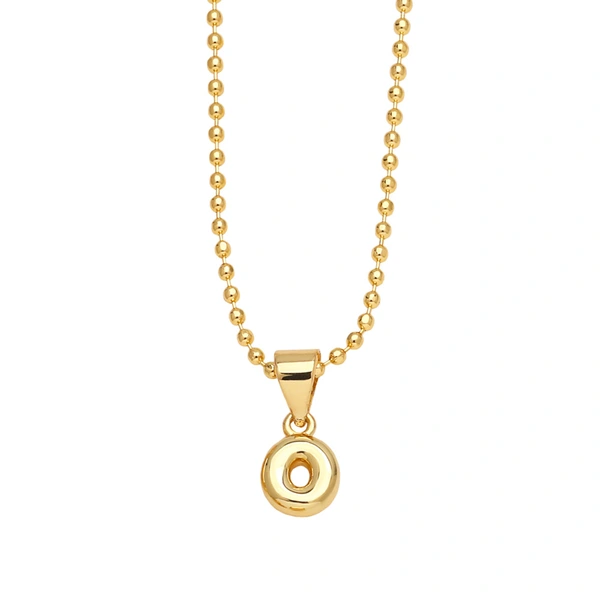 Hot sale 26 letters necklace female copper plated real gold polished letter pendant clavicle chain nkq67