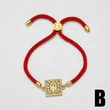 AS jewelry new red rope bracelet inlaid zircon cross Our Lady copper plated real gold hand jewelry bracelet brj49