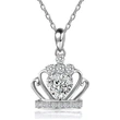 New fashion crown heart-shaped zircon necklace female Korean style personality pendant popular trend necklace