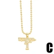 European and American punk hip-hop small pistol necklace creative diamond zircon machine gun pendant trendy men's jewelry wholesale nks49