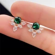 Spring new style small fresh floral earrings copper gold-plated zircon earrings hot selling earrings