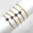 Clearance hot selling couple bracelets European and American inlaid zircon star pentagram bracelet jewelry wholesale brk64