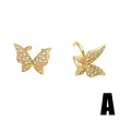 Fashion butterfly earrings for women niche light luxury high-end inlaid zircon no ear piercing ear clip era060