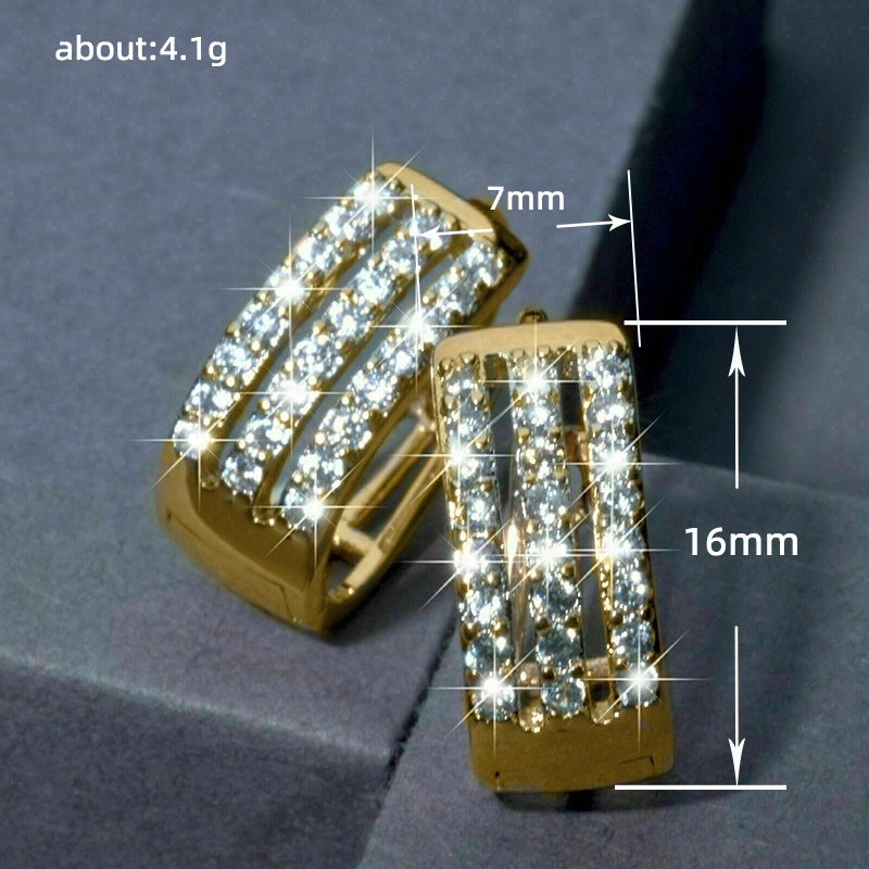European and American exaggerated earrings Korean temperament zircon personality earrings earrings Valentine's Day date proposal earrings