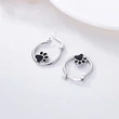 Hot-selling black epoxy cute animal cat paw earrings sweet heart-shaped dog paw print earrings