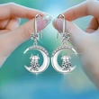 Hot-selling earrings: Creative Zodiac Year Ox Earrings, Water Drop Moon Diamond Earrings