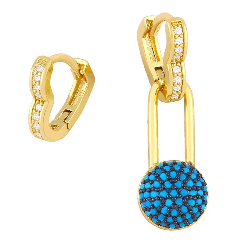 Clearance asymmetrical earrings 2024 trendy internet celebrity love pin earrings female temperament versatile accessories erv83