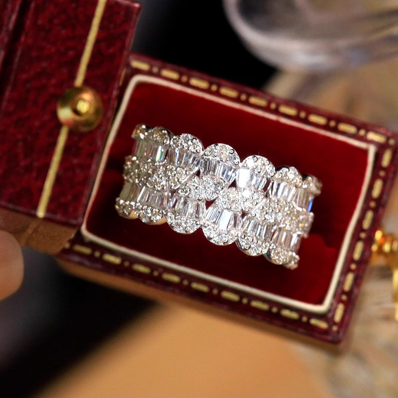  Metal water drop combination ring light luxury style exquisite geometric jewelry factory direct sales new ring