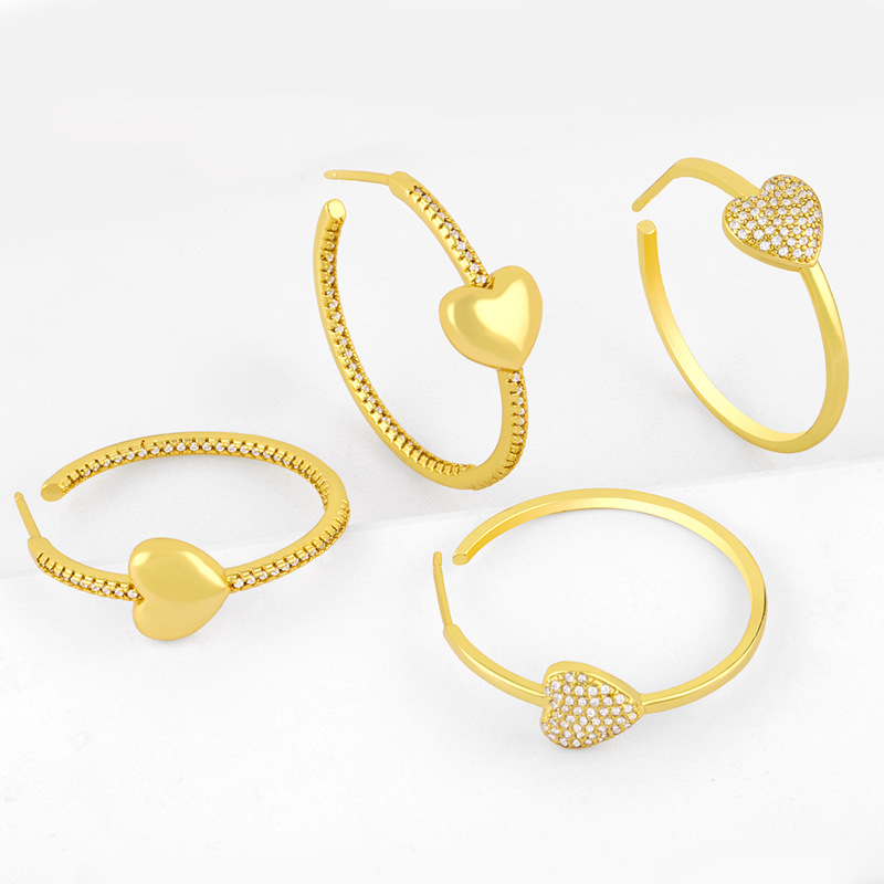 Clearance European and American girl peach heart love earrings earrings simple geometric C-shaped heart-shaped earrings earrings erw22