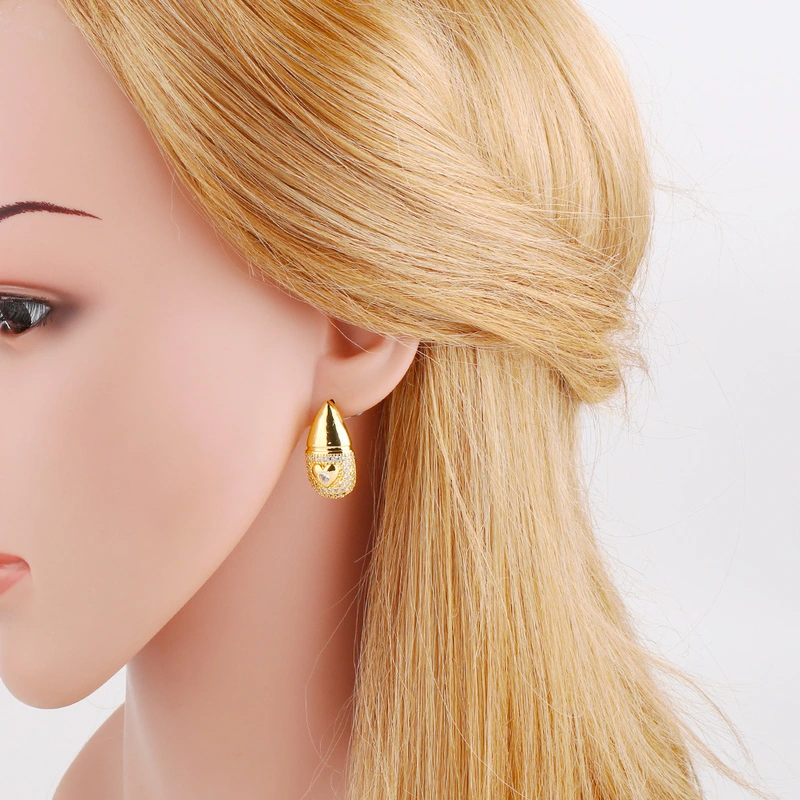 Hot selling love earrings versatile inlaid zircon gold-plated star water drop earrings earrings erv58