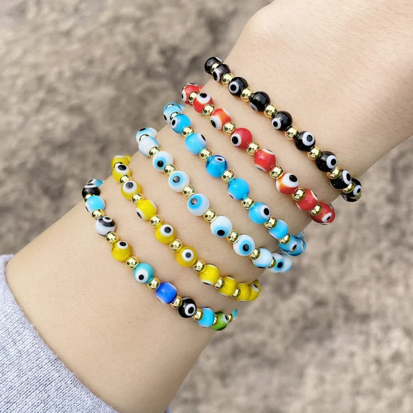 Devil's eye jewelry hot sale European and American handmade beaded fashion eye rice bead bracelet bracelet female brf93