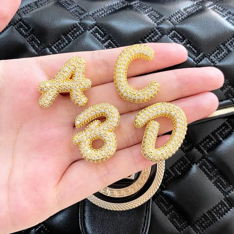 AS jewelry new hot selling writing full zirconium 26 English letters pendant necklace clavicle chain nkz14