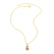 European and American cute bear necklace simple fashion inlaid zircon temperament colorful bear pendant clavicle chain nkq48