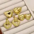 AS jewelry hot selling love smooth earrings female copper plated real gold heart shaped earrings earrings erz84