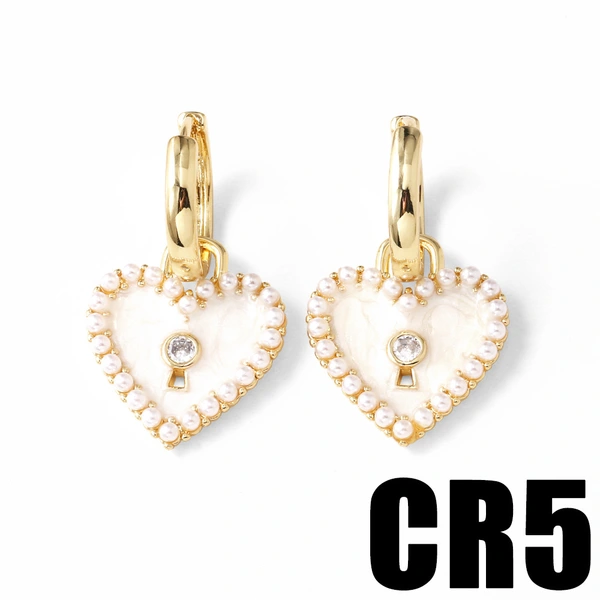 AS jewelry new oil drop red love peach heart earrings ear buckle earrings female erv80 ring