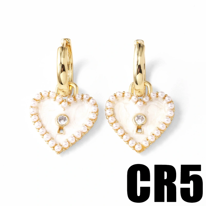 AS jewelry new oil drop red love peach heart earrings ear buckle earrings female erv80 ring