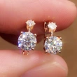 New hot style small and exquisite earrings super shiny high-end diamond round earrings design earrings for women