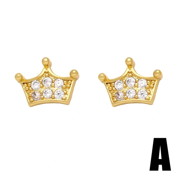 European and American new student fun small ice cream note earrings style sweet cool crown airplane earrings ert34