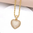 AS jewelry European and American fashion love full zircon pendant necklace female gold-plated hip-hop clavicle chain nkn89