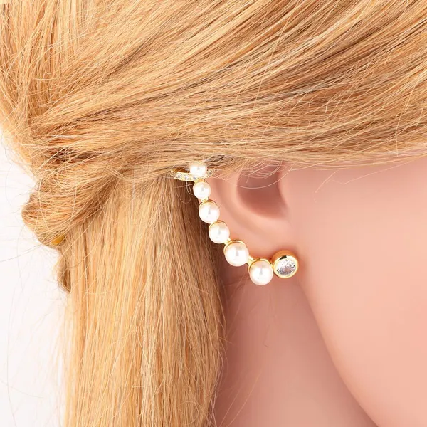 European and American earring design personality no ear piercing ear clip simple pearl earring earring era171