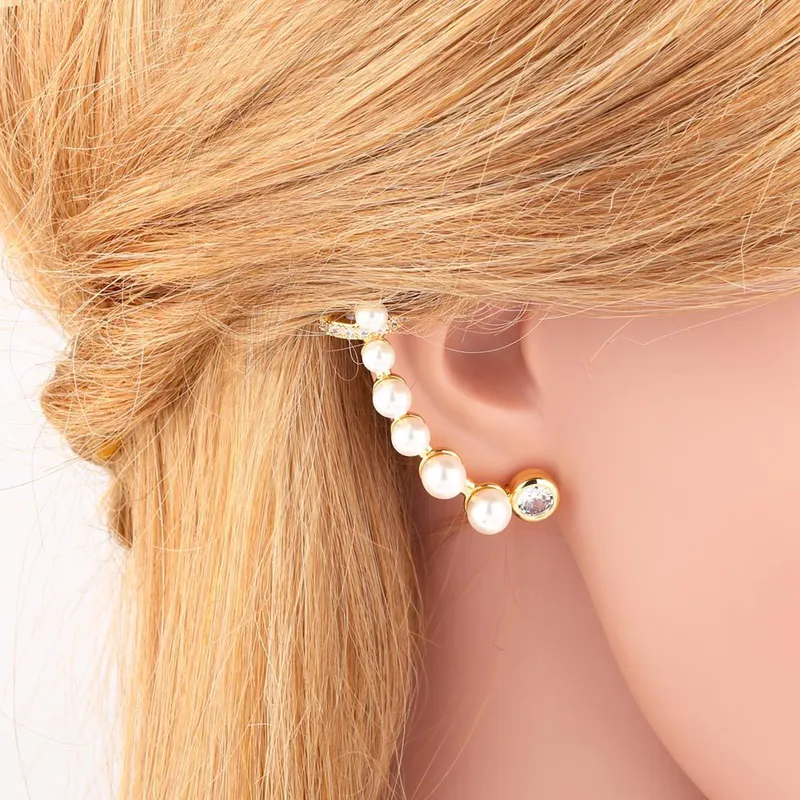 European and American earring design personality no ear piercing ear clip simple pearl earring earring era171