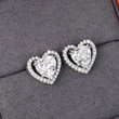  High-quality metal heart-shaped earrings, double-layer hollow exquisite earrings, small heart-to-heart earrings