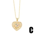 Clearance Heart-shaped Devil's Eye Necklace Women's European and American Fashion Inlaid Colored Zircon Love Pendant Clavicle Chain nkn75