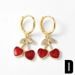 AS jewelry hot selling copper plated real gold fruit cherry pendant earrings earrings earrings female ery65