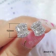Foreign hot-selling fashionable and versatile square crystal earrings, high-end 3A zircon earrings wholesale