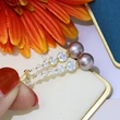 Fashionable diamond pearl earrings, high-end luxury Korean Internet celebrity earrings, long wedding date earrings
