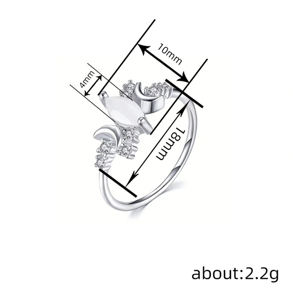  European and American ring women's moon horse eye exquisite ring sweet lady niche style jewelry