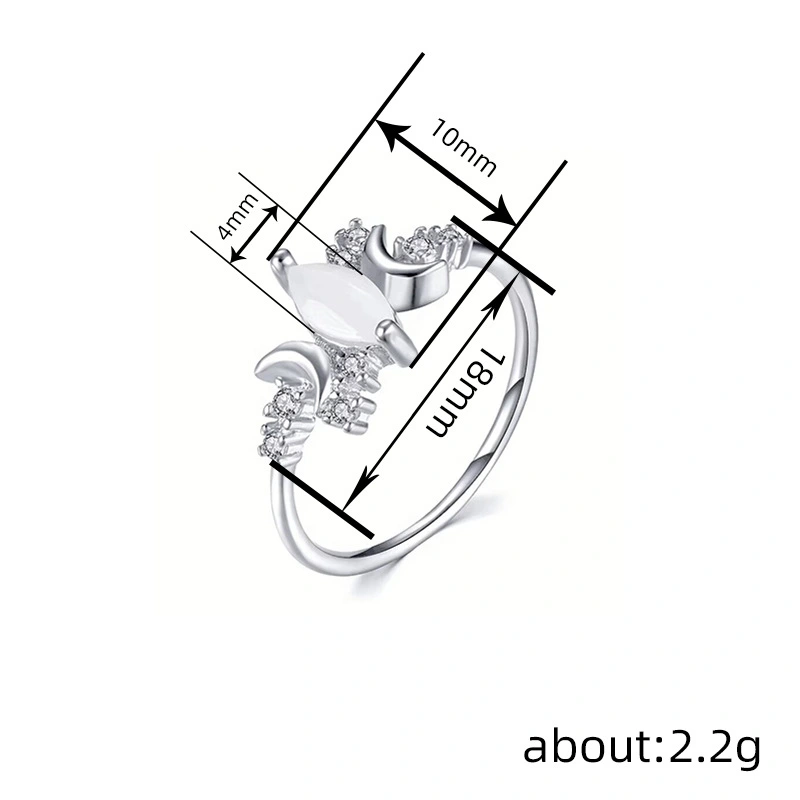  European and American ring women's moon horse eye exquisite ring sweet lady niche style jewelry