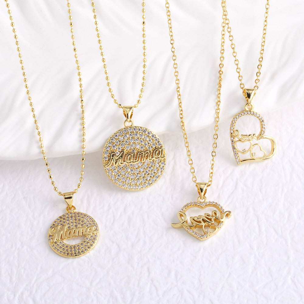 AS jewelry hot selling Mother's Day love mama pendant necklace gold-plated clavicle chain female nkb298