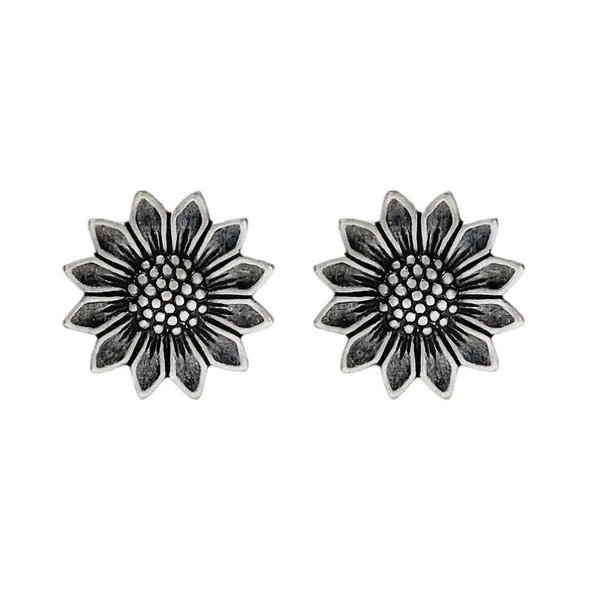    New European and American daisy earrings, metal feel, old sunflower earrings, factory direct sales