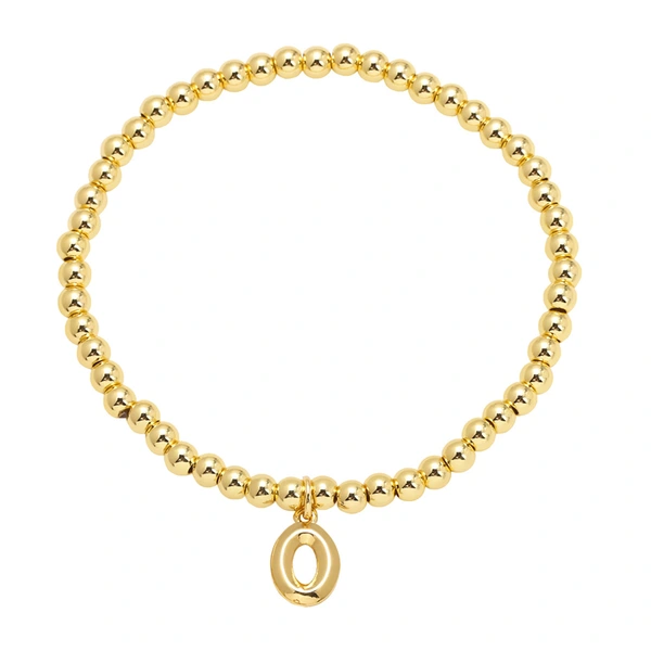 AS jewelry hot selling gold three-dimensional 26 English letters beaded bracelet bracelet brb34