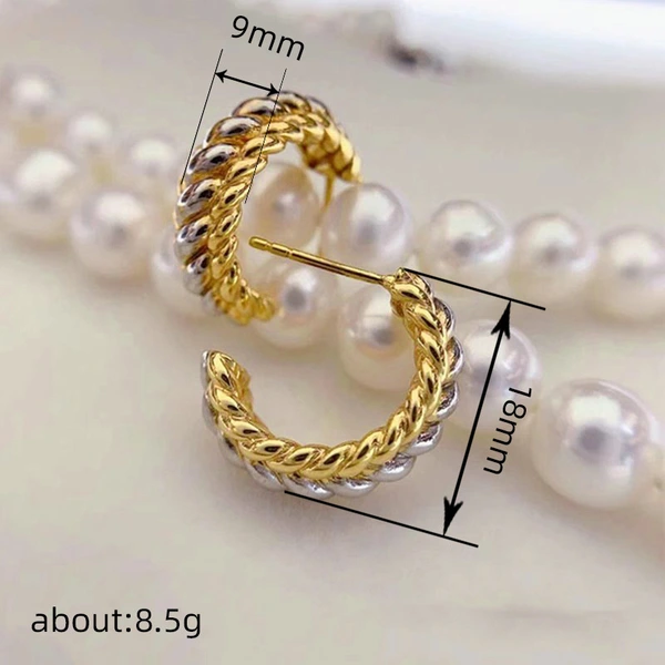 Geometric lines French temperament earrings women's fashionable ladies earrings daily matching popular earrings