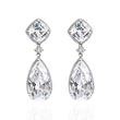 High-end temperament water drop pendant earrings European and American wedding bridal earrings light luxury retro zircon earrings
