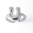 AS jewelry smooth 26 English letters ring female copper plated real gold open ring rih04