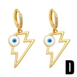 Clearance European and American jewelry devil eye earrings female geometric lightning drop oil blue eye earrings ers35