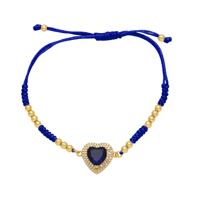 Hot selling love braided bracelet women European and American fashion peach heart pendant hand jewelry bracelet brk97