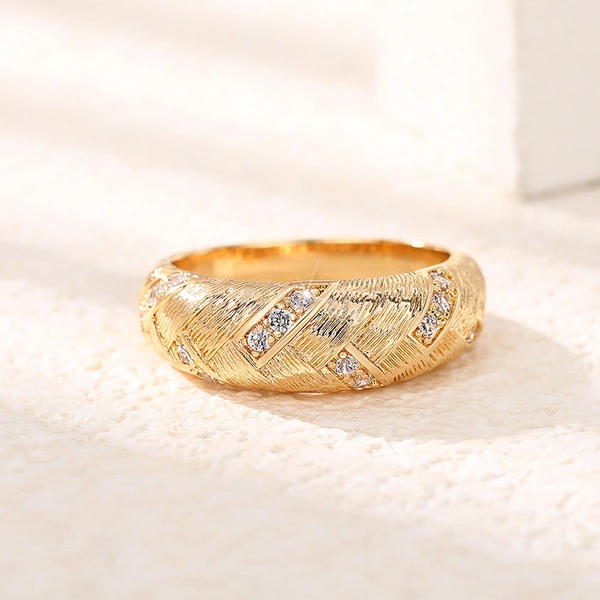  Italian retro light luxury braided ring female niche design fashion twist ring autumn and winter accessories