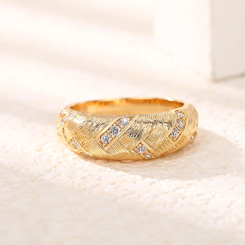  Italian retro light luxury braided ring female niche design fashion twist ring autumn and winter accessories