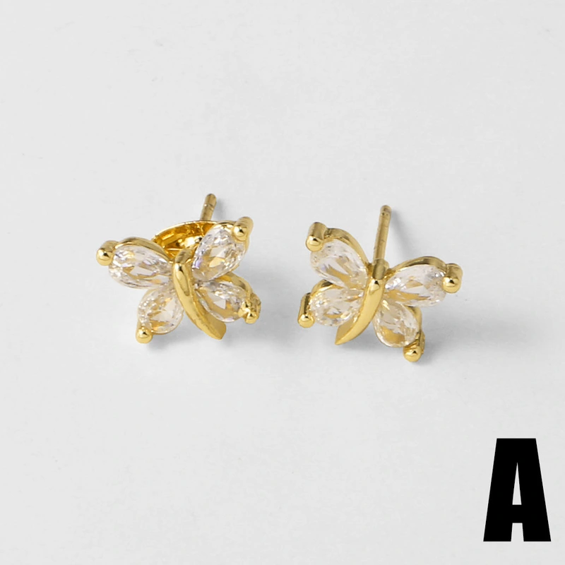 AS jewelry European and American simple hot selling pearl love bear bee copper plated real gold earrings err64