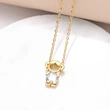 AS jewelry girl pendant necklace copper plated real gold heart-shaped zircon clavicle chain nka031