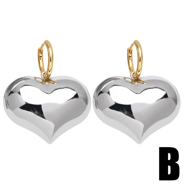 Hot selling love pendant earrings European and American fashion gold-plated glossy hollow earrings earrings erq29