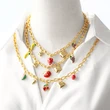 Clearance AS jewelry hot sale love fruit strawberry oil drop women's gold-plated clavicle necklace nka093