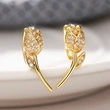 European and American INS style fashion design micro-inlaid diamond earrings for women retro metal gold-plated rose earrings
