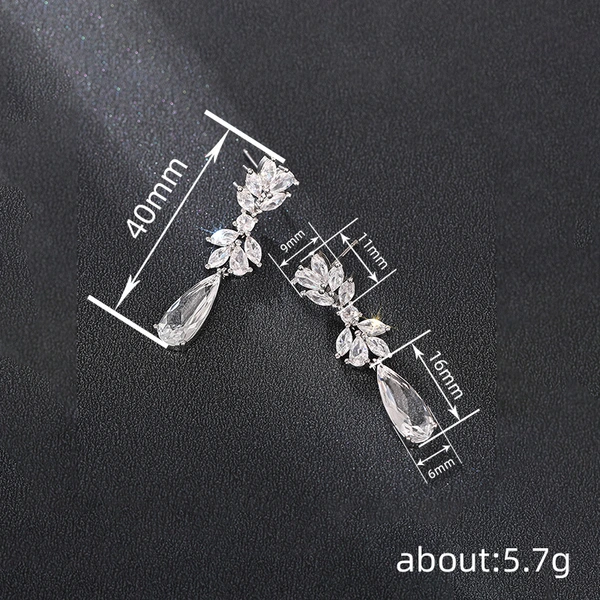  European and American style hot selling earrings for women, water drop flower pendant accessories, high-end light luxury fashion jewelry