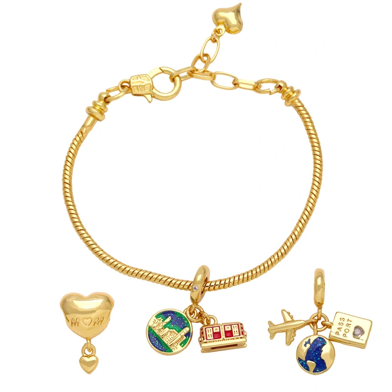 New simple and fashionable airplane travel bracelet European and American hot style love earth hand jewelry bracelet female brk83