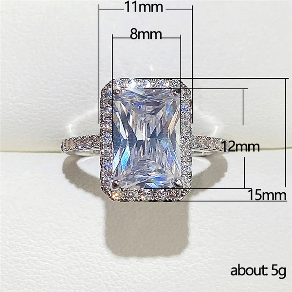 Jewelry engagement ring wholesale European and American fashion simulation diamond zircon wedding ring elegant bridal accessories